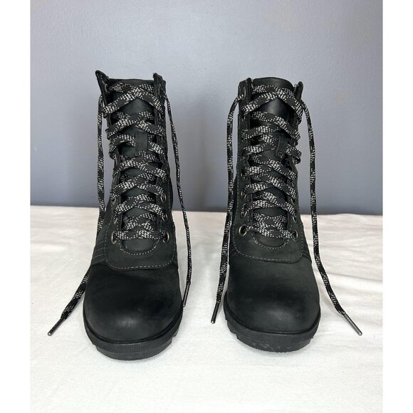 Sorel Lexie Wedge Boots Womens Size 7 Black Lace Up Ankle Booties Lug NL3046-010 - Picture 12 of 16